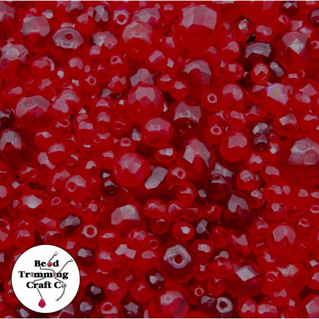 Czech Fire Polished Faceted Glass Bead Mix To Mm Grams Red