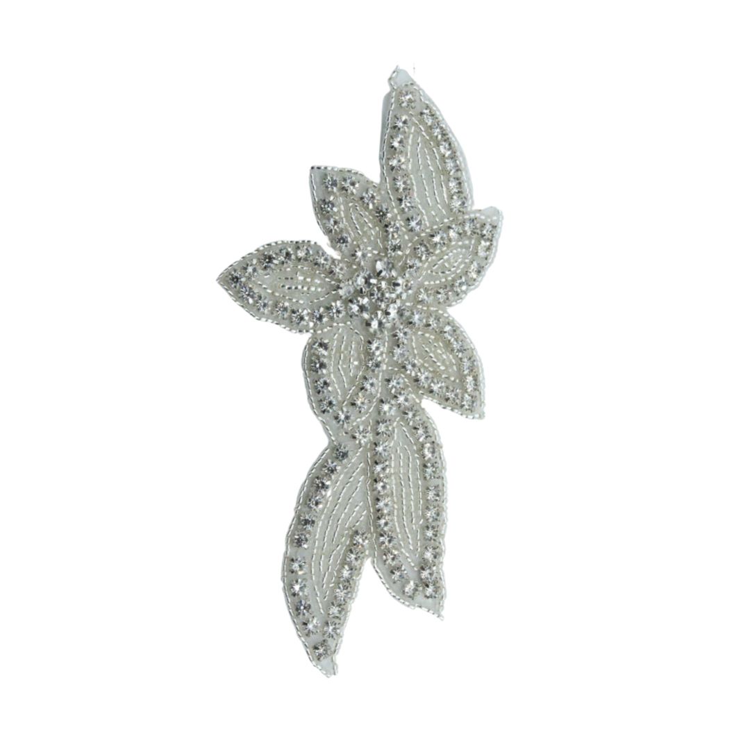 Crystal Motif Braid Floral – 15 x 7cm – Silver / Crystal – Bead ...