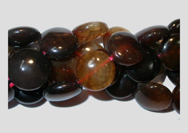 Agate - 12mm Puffy Coin - 39cm Strand