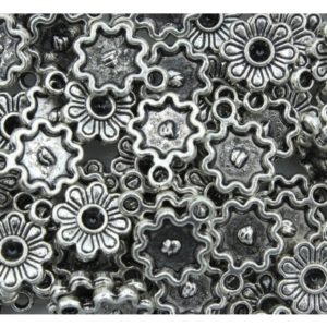 Flower - 14 x 10mm - Antique Silver