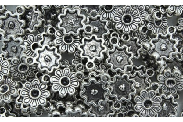 Flower - 14 x 10mm - Antique Silver