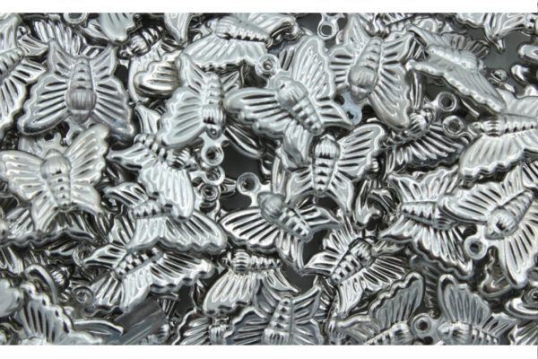 Butterfly - 15mm - Antique Silver