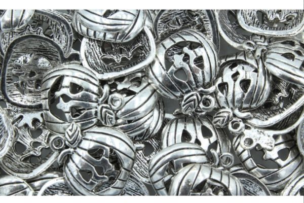 Pumpkin - 18 x 15mm - Antique Silver