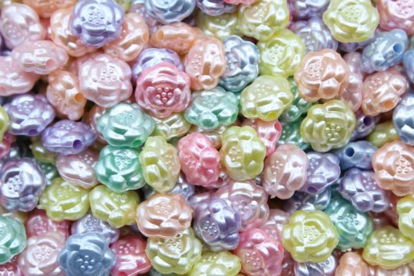 Rosette Bead - 10mm - Pearlised Mix