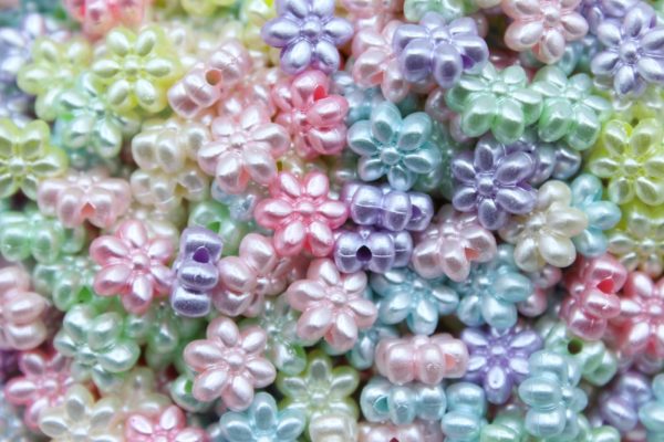 Flower Bead - 10mm - Pearlised Mix