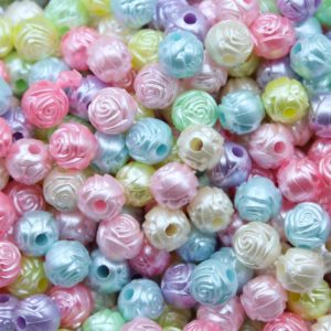 Rosette Bead - 8mm - Pearlised Mix