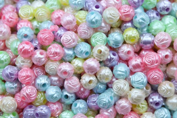 Rosette Bead - 8mm - Pearlised Mix