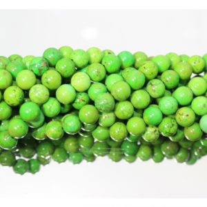 Howlite - Round - 8mm - Green - 39cm Strand