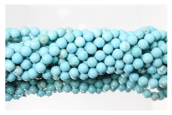 Howlite - Round - 12mm - Light Blue - 39cm Strand