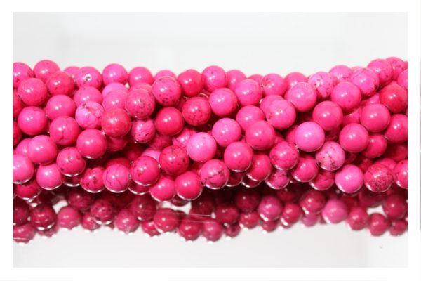 Howlite - Round - 8mm - Pink - 39cm Strand