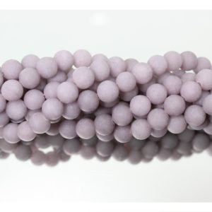 Jade - 8mm Round - Matte Grey - 39cm Strand