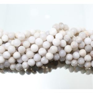 White Crazy Agate - 8mm Round - 40cm Strand