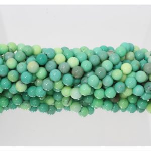 Green Grass Agate - 8mm Round - 39cm Strand