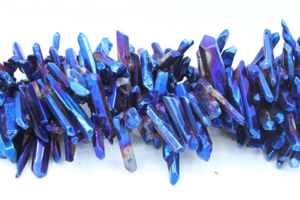 Crystal Icicle - 15-20mm - Electroplated Blue Iris - 38cm Strand