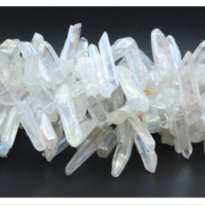 Crystal Icicle - 15-30mm - Electroplated AB - 38cm Strand