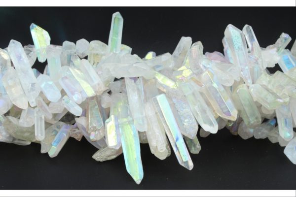 Crystal Icicle - 20-30mm - Electroplated AB - 39cm Strand