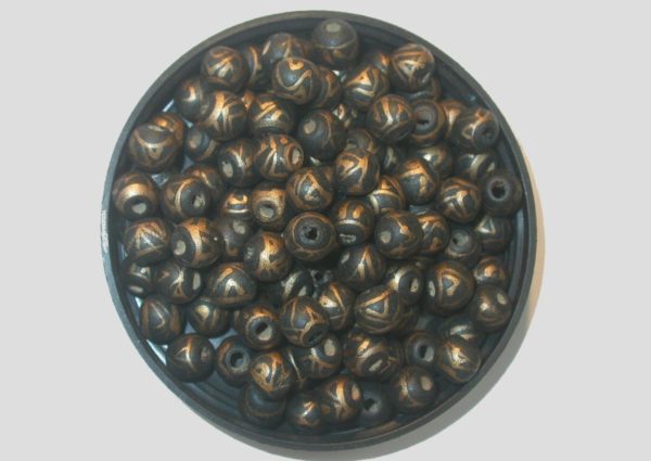 Wood - 8mm - Round - Patterned