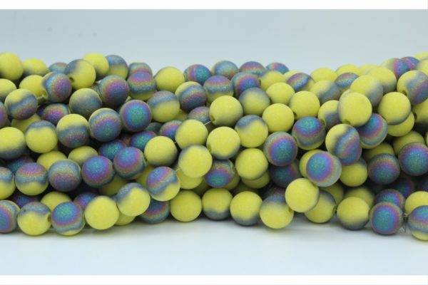 Stardust Bead - 8mm - 50cm - Yellow Petrol