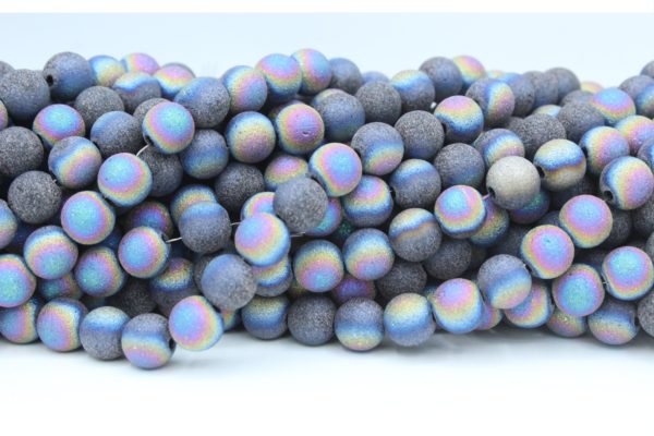 Stardust Bead - 8mm - 50cm - Black Petrol