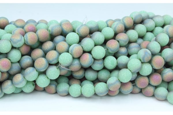 Stardust Bead - 8mm - 50cm - Green / Copper