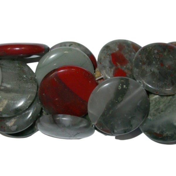 Jasper - 30mm Flat Coin Shape - 39cm Strand