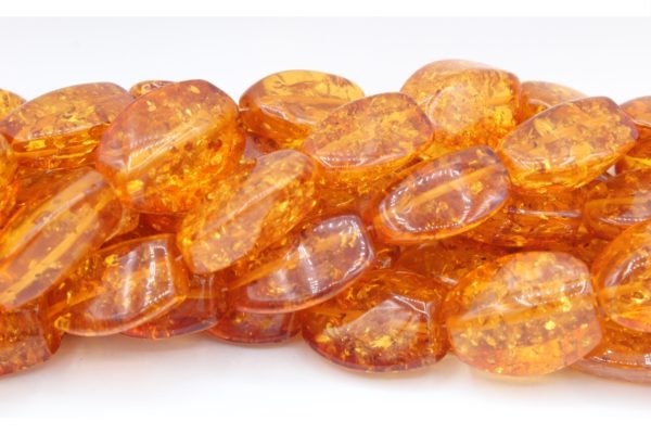 Imitation Amber - 28-30mm Nugget - Amber - 40cm Strand