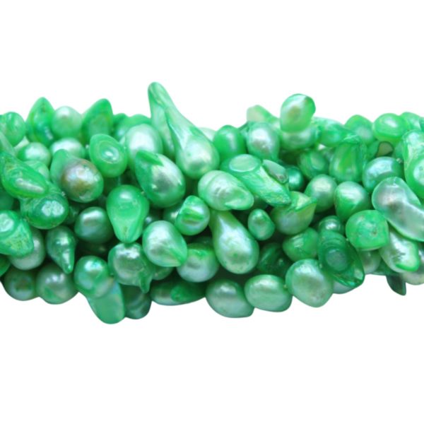 Freshwater Pearl - Blister - 7 - 11mm - 37cm Strand - Green