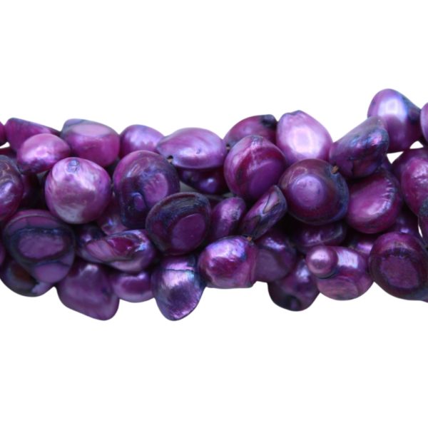 Freshwater Pearl - Dime - 8 - 14mm - 37cm Strand - Fuchsia