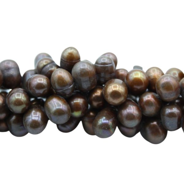 Freshwater Pearl - Potato - 8 - 10mm - 37cm Strand - Brown