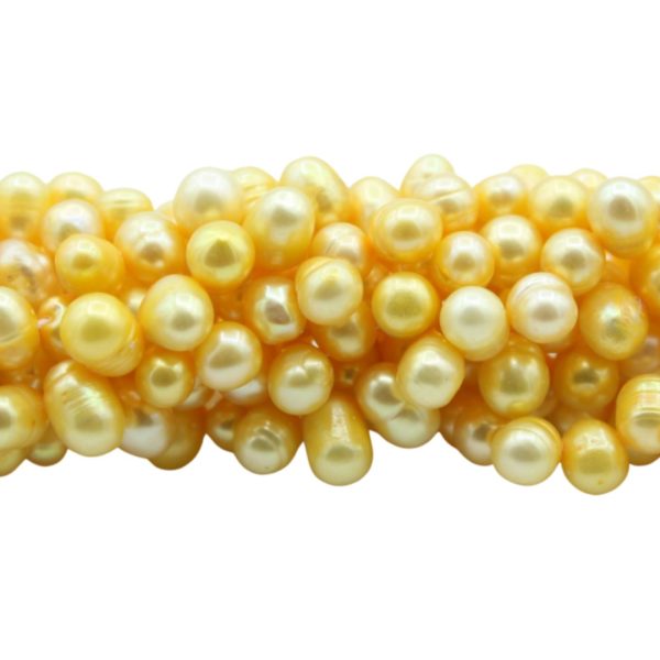 Freshwater Pearl - Potato - 8 - 10mm - 37cm Strand - Yellow