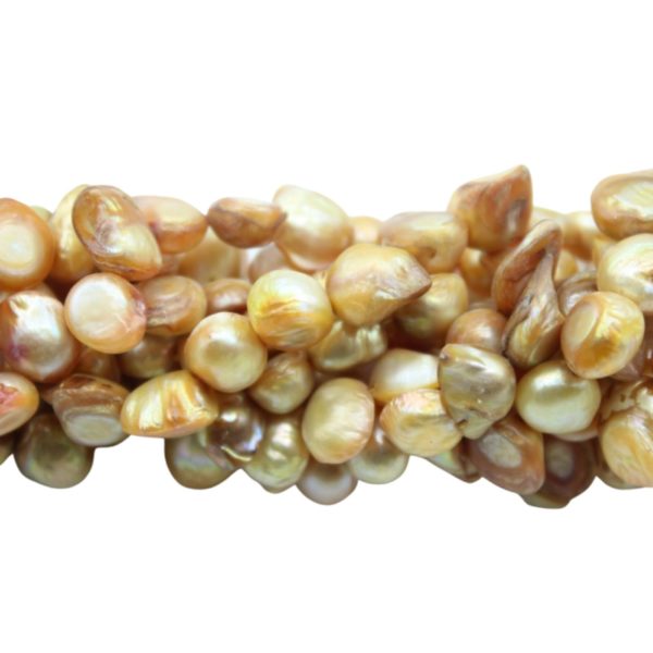 Freshwater Pearl - Dime - 8 - 14mm - 37cm Strand - Orange