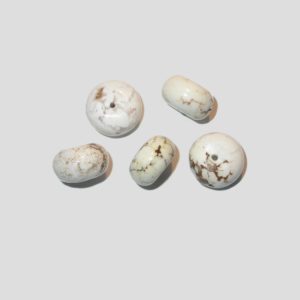 White Dyed Howlite Rondelle Shape - 15 x 10mm