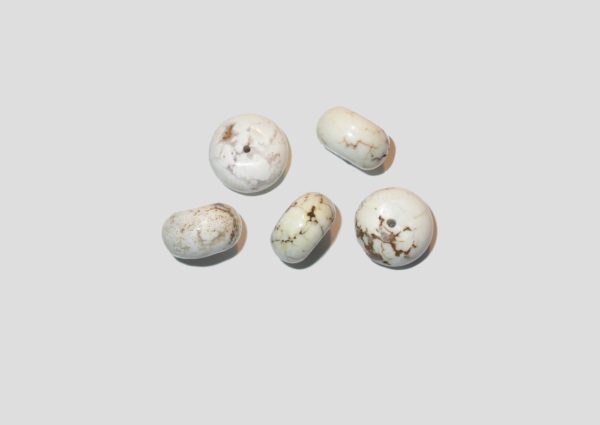 White Dyed Howlite Rondelle Shape - 15 x 10mm