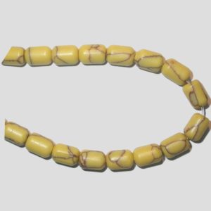 Howlite - 10 x 8mm Barrel - 39cm Strand - Dyed Yellow