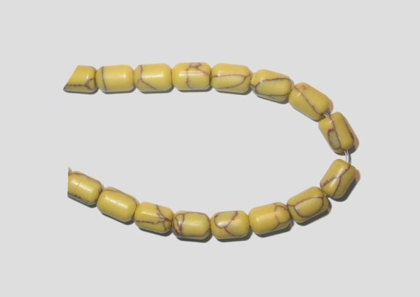 Howlite - 10 x 8mm Barrel - 39cm Strand - Dyed Yellow