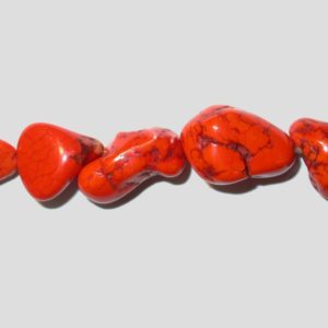 Howlite Nugget - Orange - 40cm Strand