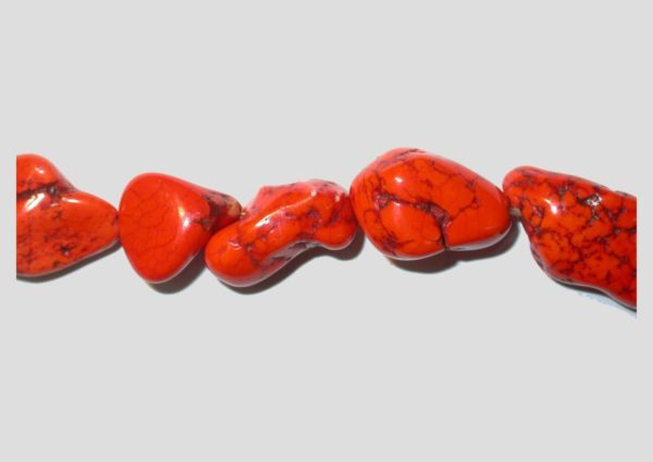 Howlite Nugget - Orange - 40cm Strand