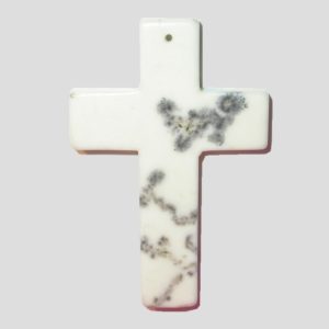 Cross - 60 x 40mm - Dyed Howlite - White