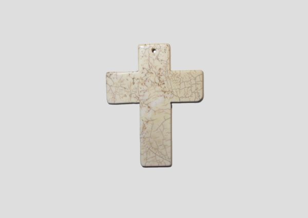 Cross - White Dyed Howlite - 90 x 70mm