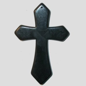 Cross - 80 x 55mm - Dyed Howlite - Black