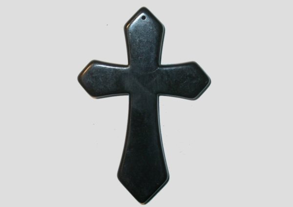 Cross - 80 x 55mm - Dyed Howlite - Black