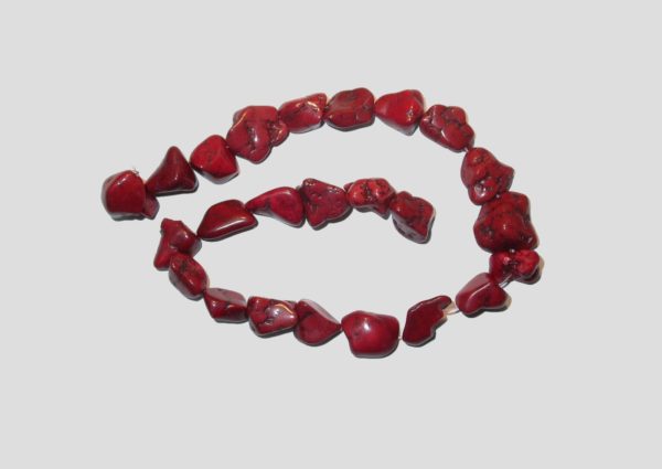 Red Dyed Howlite Nugget - 39cm Strand