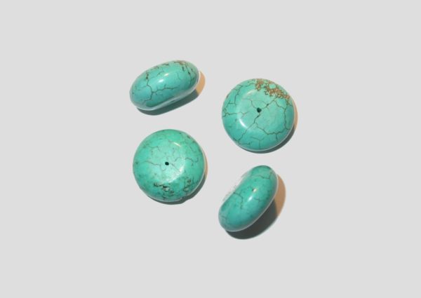 Blue Dyed Howlite Rondelle Shape - 30 x 14mm