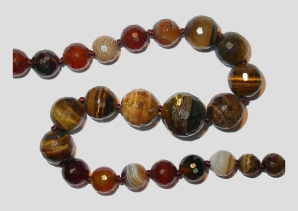 Tiger Eye / Agate - Faceted Round - 47cm Strand