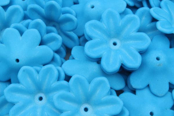 30mm - Flower - Blue