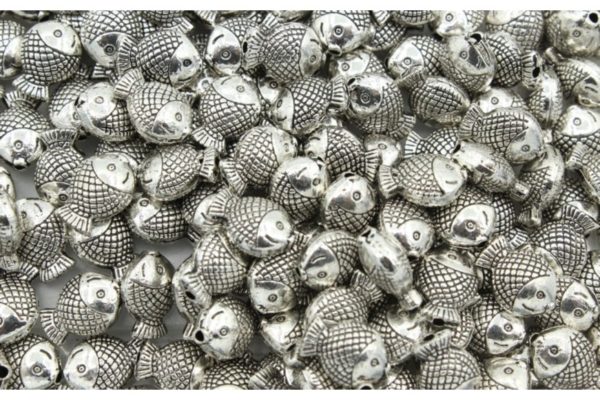 Fish - 11 x 8mm - Antique Silver