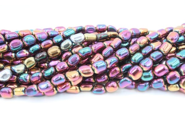 Hematite - 8mm Nugget Shape - Mix Colour - 40cm Strand