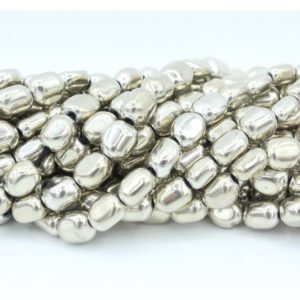 Hematite - 8mm Nugget Shape - Silver - 40cm Strand