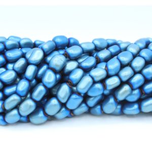 Hematite - 8mm Nugget Shape - Blue - 40cm Strand