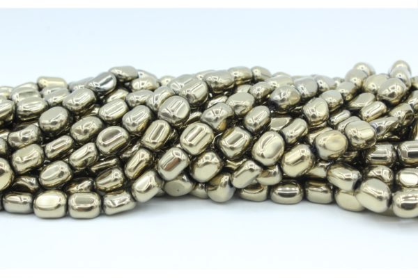 Hematite - 8mm Nugget Shape - Old Gold - 40cm Strand